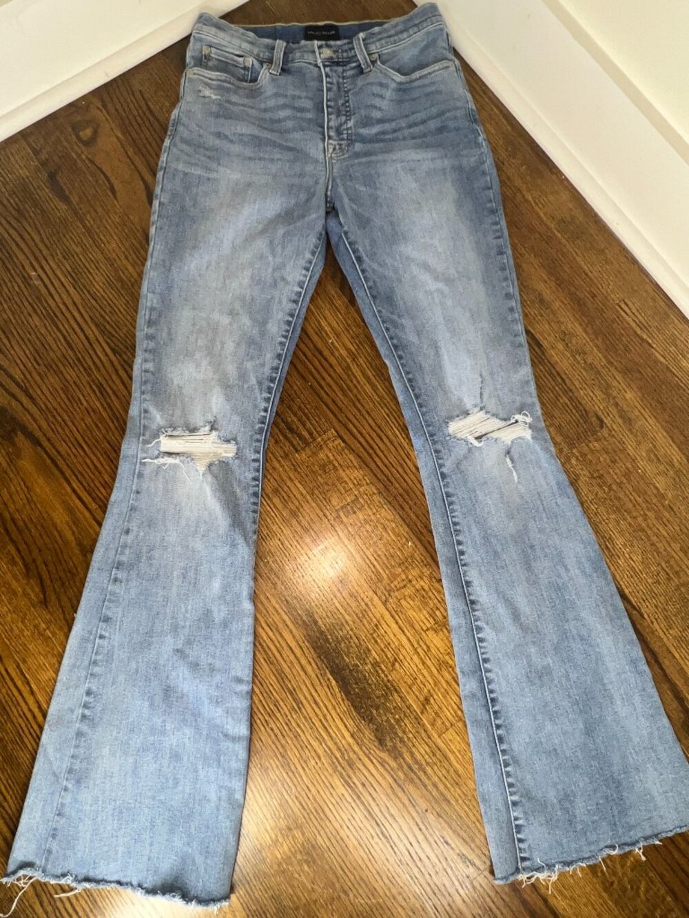 Lucky Brand Stevie Flare Jeans Womens 8 29 High Rise Boho Raw Hem